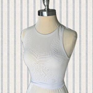 Lululemon Sheer White Lace Sleeveless Top